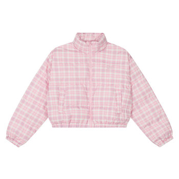 Jmj plaid stand collar short cotton jacket Jmj plaid stand collar short cotton jacket