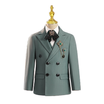 Childrens suit suit flower girl dress handsome catwalk piano performance suit green boy host suit