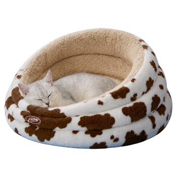 The cat sleeps soundly all night in the three-story elevated shelter