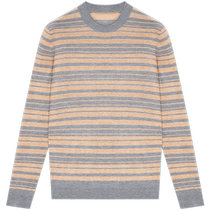 ERDOS Spring and Summer Mens Worsted Round Neck Striped Sweater Simple Casual Thin Bottoming Shirt Slim Fit