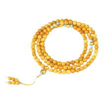 Potala Palace 925 silver gold-plated six-character mantra old beeswax bracelet 108 beads Tibetan Buddhist bead bracelet for women