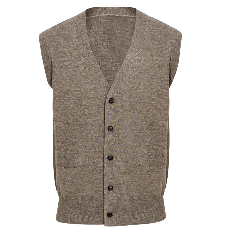 CULTUM100% Merino Wool Gentleman Retro Men's Vest Knitted Vest Business Casual V-neck Cardigan