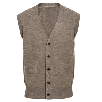 Cultum100% merino wool gentleman retro men's vest knitted vest business casual v-neck cardigan