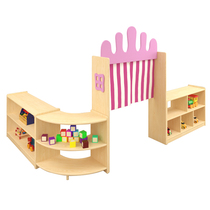 Kindergarten cabinet solid wood toy cabinet Montessori teaching aids cabinet childrens storage cabinet storage rack storage bag area corner cabinet