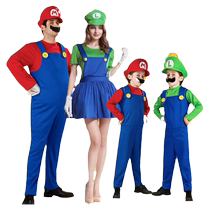 Halloween Vêtements pour enfants Mario vêtements Cosplay Adulte nouvelle 2024 performance des Jeux parents-enfants