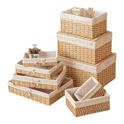 Desktop woven storage basket entryway living room debris storage box snack toy storage box home cabinet storage box