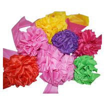 Dance hand holding hydrangea silk big red flower ball opening ribbon cutting wedding red silk cloth flower car decoration red hydrangea