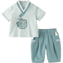 Davibella Les sept pantalons pour enfants Suit 2024 New Boy State Wind Deux jeux de Baogu Wind Han habillés Vêtements dété