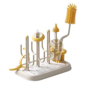 Baby silicone bottle brush drain drying rack portable water filtering storage storage drying rack straw brush