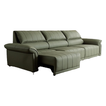 Di Yi Impression Italian Piano Key Electric Multi-Function Leather Sofa Bed Dual-Purpose Retractable First Layer Cowhide Sofa