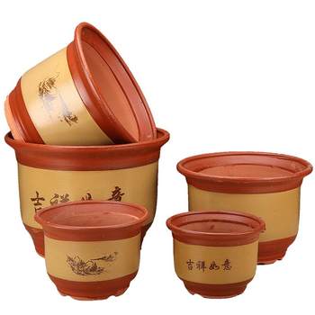 Household purple sand ceramic flower pots pottery clay planting stoneware bonsai