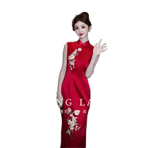 Qionglan New Chinese Style Sleeveless Cheongsam 2024 New High-End Toast Wear Engagement Party Certification Dress Out of the Pavilion Back Home Summer