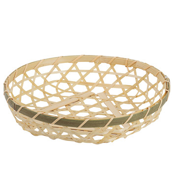 Bamboo products handmade tray round hollow storage tableware