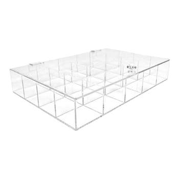 Acrylic transparent jewelry storage box flip plaid plate