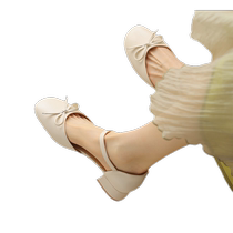 Daphne Baotou Sandals Womens Summer Genuine Leather 2024 New Outerwear Womens Summer Single Shoes Mom Womens Shoes Summer Style