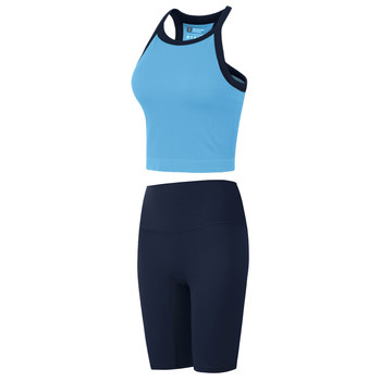 Fitness girl tight nude yoga shorts suit summer