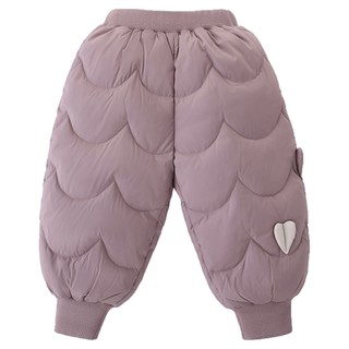 儿童羽绒裤男童冬季三防保暖白鸭绒长裤女童加厚冬装宝宝新年裤子