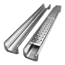 304 stainless steel drainage channel U-shaped channel kitchen cover sewer finished floor trench 201 linear drainage channel