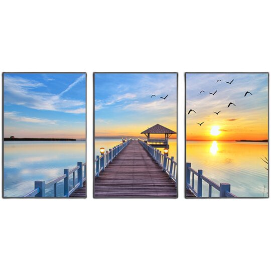 No punching scenery sea sunrise living room decoration painting