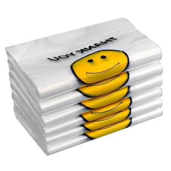 Smiling face thickened plastic bags, extra thick shopping bags, hotel takeaway bags, super thick disposable wet towel storage bags