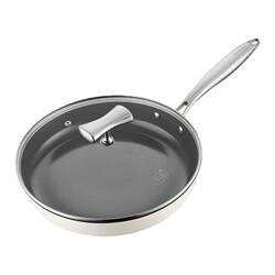 Supor Fluorine-Free Ceramic Frying Pan, Non-Coated, Oil-Absorbing, Non-Stick Pan for Home Use, Suitable for Frying Eggs, Poached Eggs, and Breakfast