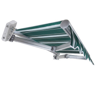 Folding retractable hand cranked thickened awning