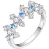 ZEGL blue starburst ring light luxury zircon index finger ring