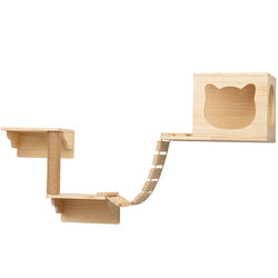 Cat slave wall-mounted cat climbing frame wall-type solid wood cat wall jumping platform cat wall cat nest wall-mounted wall-free column