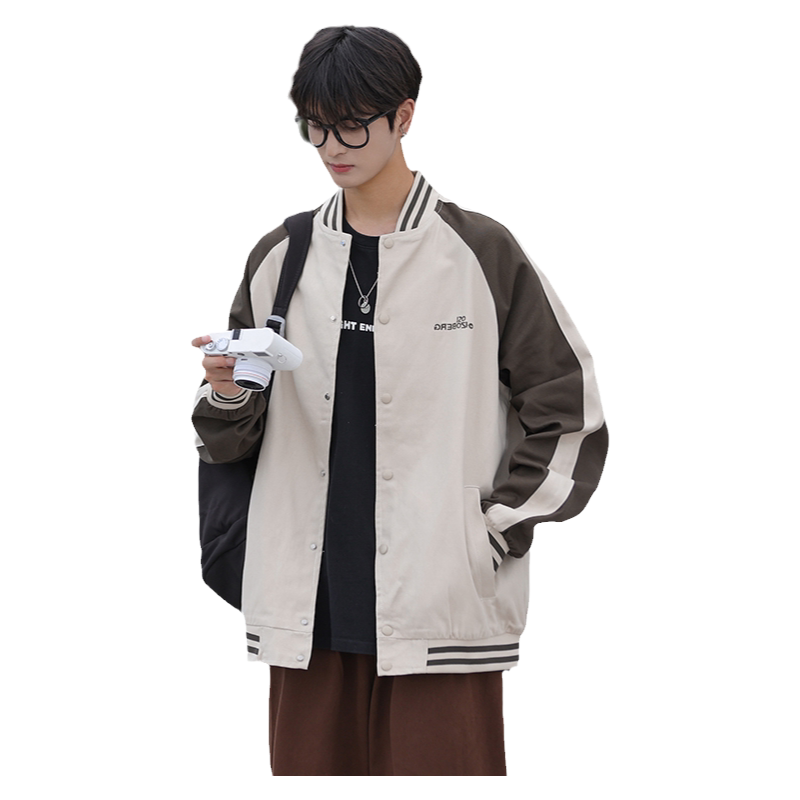 New large size stand collar jacket for men in spring and autumn