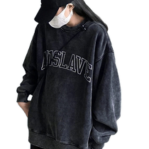 Hot girl style basic American retro round neck sweatshirt for men and women ins trendy high street vintage couple tops