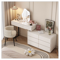 Dongwo Rich Zone Cream Style Solid Wood Dressing Table Bedroom Modern Simple Storage Cabinet Integrated Makeup Table Mirror