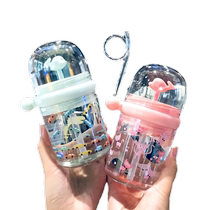 Whale childrens cup will spray water cup for elementary school students and babies cute fountain cup female anti-fall kindergarten straw cup