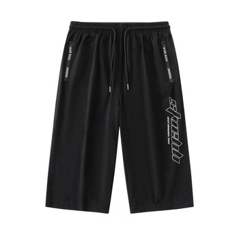 Cropped pants men's summer thin sports pants loose casual ice silk over the knee quick-drying cool pants shorts