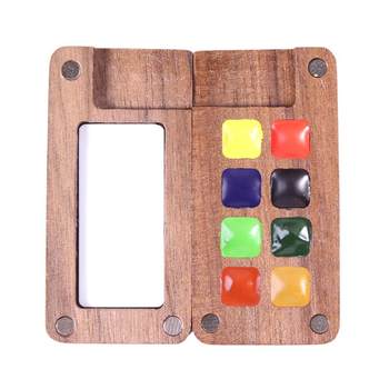 Mini Portable 8-Color Solid Watercolor Paint Box Set, Divided into Individual Pens, Light Color Art-Specific Painting Tools, Complete Set, Schmincke, Portable for Painting, Sketching, Travel, Journaling, Quick Sketching