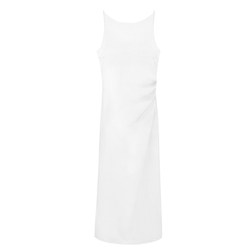 One-shoulder dress for women, high-end white sleeveless French white dress for birthday, textured suspender skirt, summer