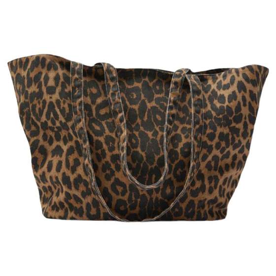 Z Family Women's Bag 2023 New Products Fashion Various Leopard Printing Fabric Faith Large -capacity Shoulder Shop Shopping Bags