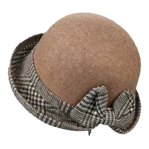 Womens new hat autumn and winter fashionable mothers hat elegant temperament woolen curled edge beautiful foldable elderly hat