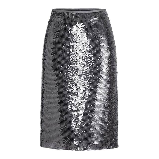 DAPHNE LAB24FW sequined straight skirt, versatile retro simple skirt, mid-skirt for slimming women