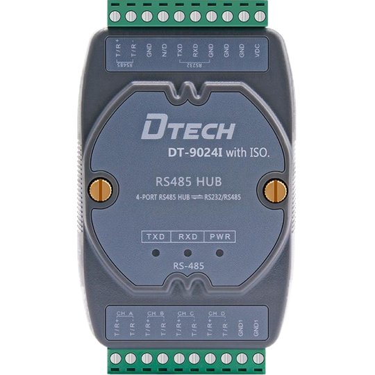帝特RS485集线器4口4路光电隔离型工业级1路转4路rs485分配器共享通讯模块数据采集器485信号分线器DT-9024I