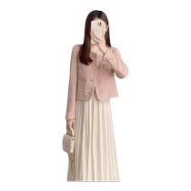 2024 Spring Autumn New Law Style Design Sensational High Level Sensational Pink Short blouses Small Fragrant Wind Jacket Woman