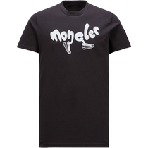 Moncler Mens Running Logo Cotton Round Neck Short Sleeve T-Shirt