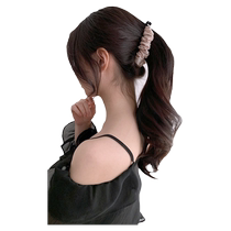 Banana clip vertical clip high ponytail hair clip back of head hair clip headdress satin fabric twist clip elastic horizontal clip for women