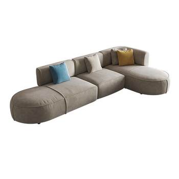 Breer ອິນເຕີເນັດສະເຫຼີມສະຫຼອງ wabi-sabi wind-proof cat-scratch fabric sofa light luxury Modern minimalist designer ຫ້ອງດໍາລົງຊີວິດ velvet sofa
