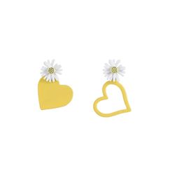 노란색 달콤한 꽃 고급 귀걸이