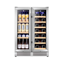 Bacchus Barks YC-120 Thermostatic Red Wine Cabinet Home Double Warm Air-cooled Ice Bar Beverage Embedded Double Door