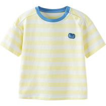 Mini Balabala summer new cool trousers for boys and girls baby striped short-sleeved T-shirt light top