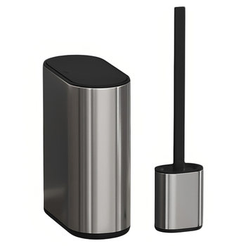 Bathroom trash can toilet brush set