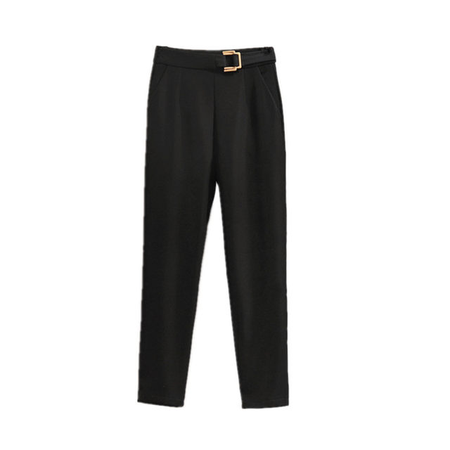 Spring and Autumn Suit Pants Women's High Waist Straight Work Suit Pants