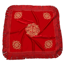 Chinese style embroidery red hijab brides dowry and wedding supplies collection satin festive tassel embroidered wedding scarf