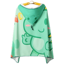 Childrens bath towel swimming water-absorbent quick-drying cloak bathrobe wearable boys and girls special carrying buckle can be wrapped in towel